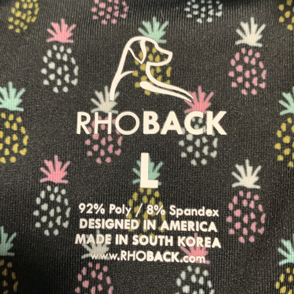 Rhoback The Pineapple Men’s Short Sleeve Performance Polo Classic Black Large - Picture 5 of 12